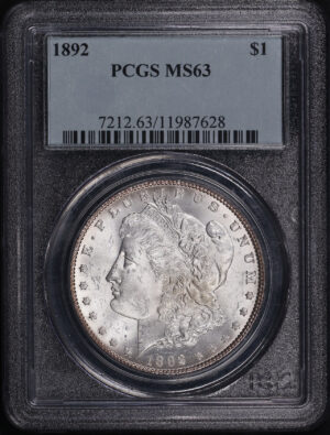 Obverse of this 1892 Morgan Dollar PCGS MS-63