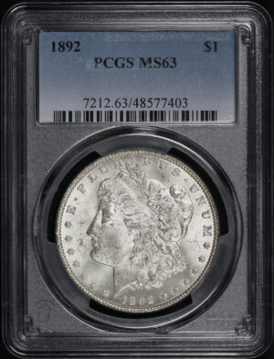 Obverse of this 1892 Morgan Dollar PCGS MS-63