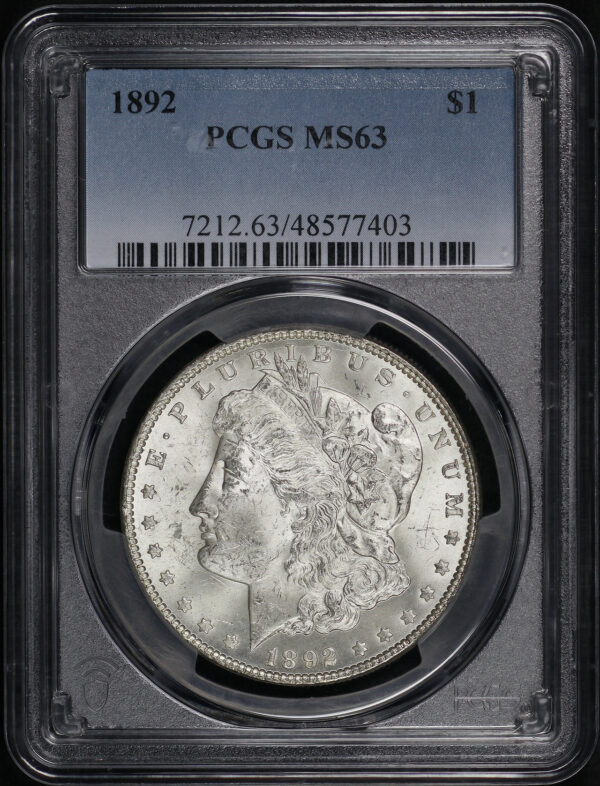Obverse of this 1892 Morgan Dollar PCGS MS-63