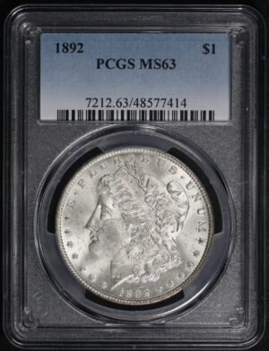 Obverse of this 1892 Morgan Dollar PCGS MS-63