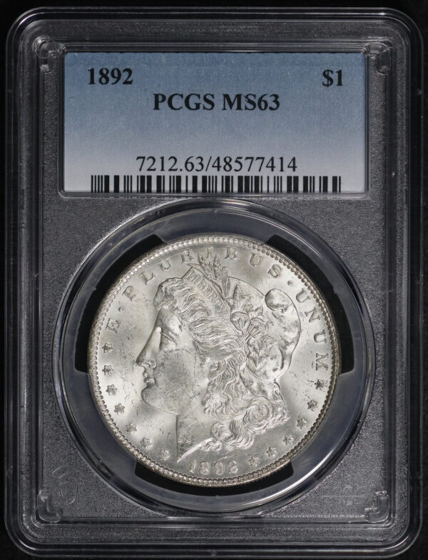 Obverse of this 1892 Morgan Dollar PCGS MS-63