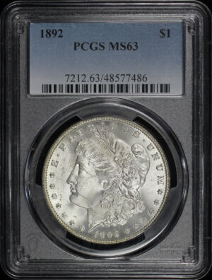 Obverse of this 1892 Morgan Dollar PCGS MS-63