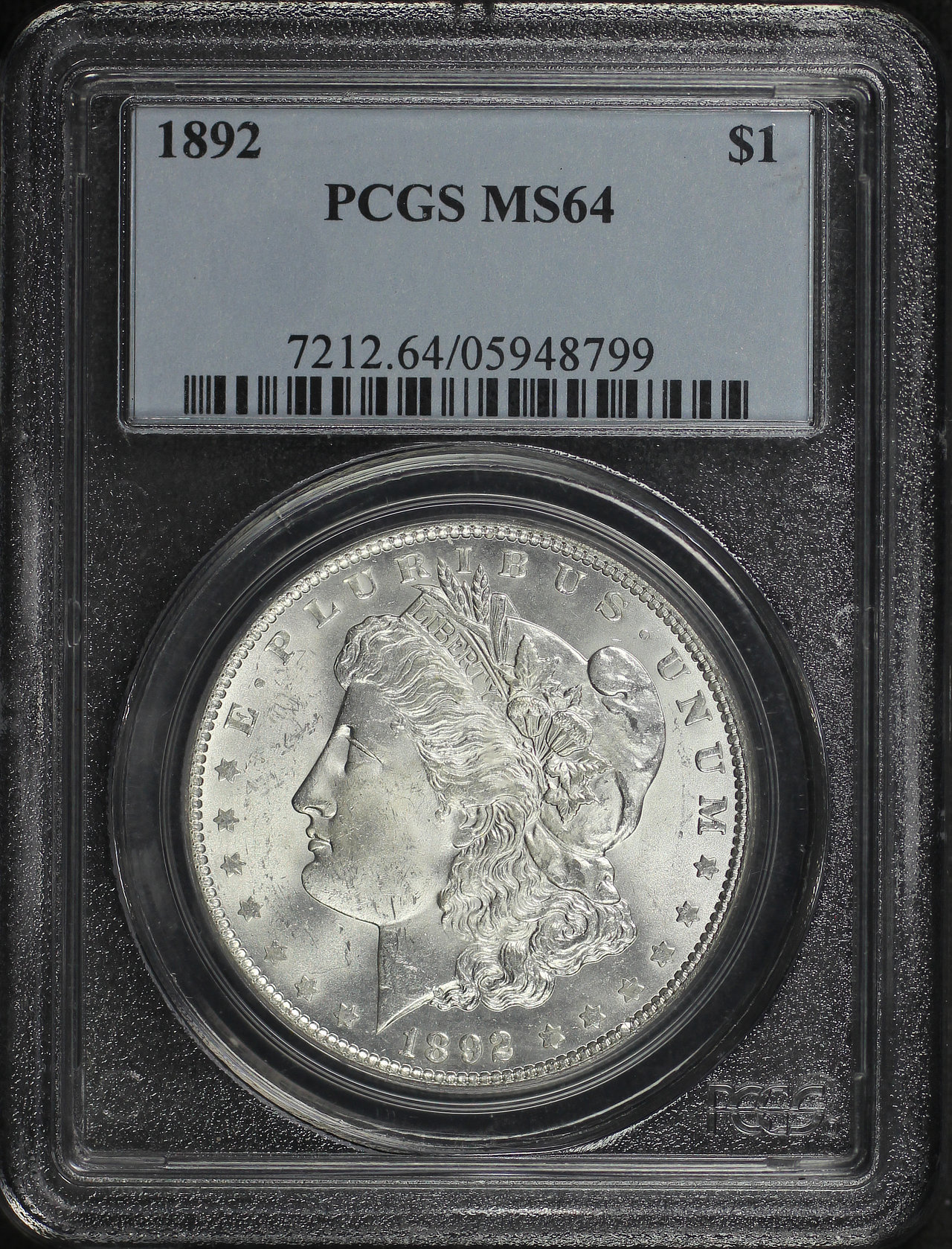 Obverse of this 1892 Morgan Dollar PCGS MS-64