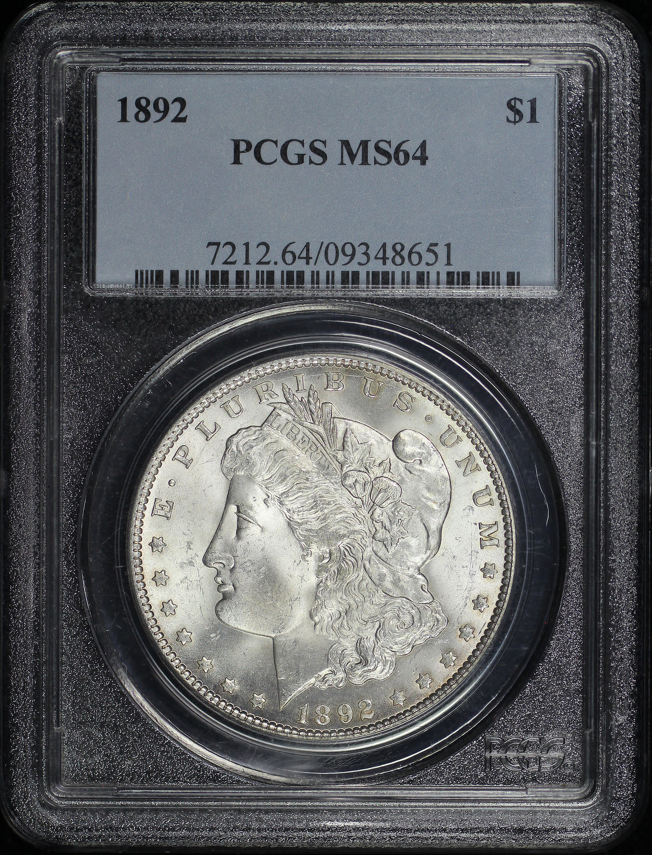 Obverse of this 1892 Morgan Dollar PCGS MS-64