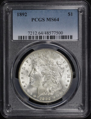 Obverse of this 1892 Morgan Dollar PCGS MS-64