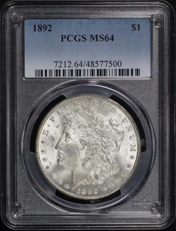 Obverse of this 1892 Morgan Dollar PCGS MS-64