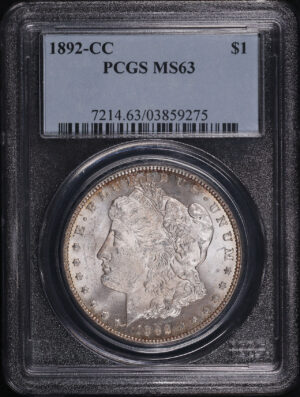 Obverse of this 1892-CC Morgan Dollar PCGS MS-63