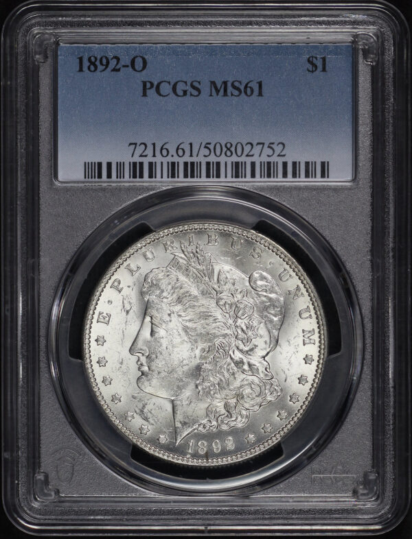 Obverse of this 1892-O Morgan Dollar PCGS MS-61