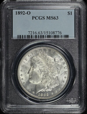 Obverse of this 1892-O Morgan Dollar PCGS MS-63