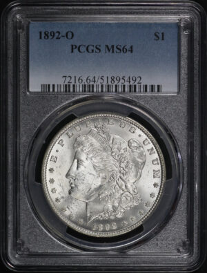 Obverse of this 1892-O Morgan Dollar PCGS MS-64