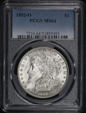 Obverse of this 1892-O Morgan Dollar PCGS MS-64
