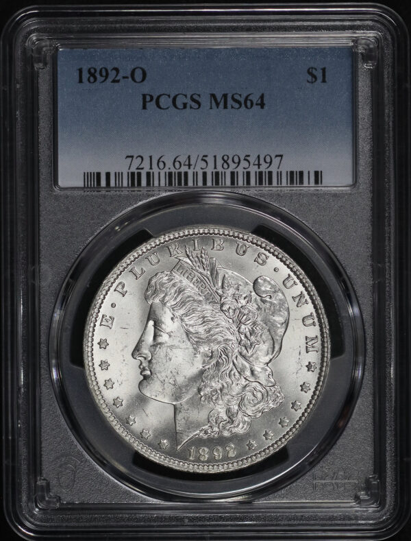 Obverse of this 1892-O Morgan Dollar PCGS MS-64
