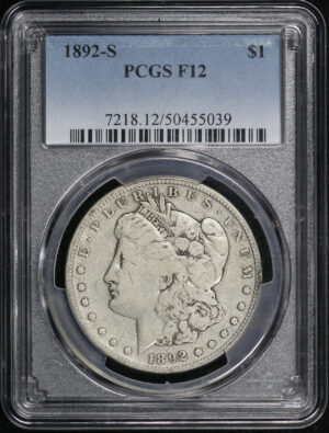 Obverse of this 1892-S Morgan Dollar PCGS F-12