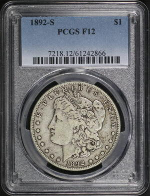 Obverse of this 1892-S Morgan Dollar PCGS F-12