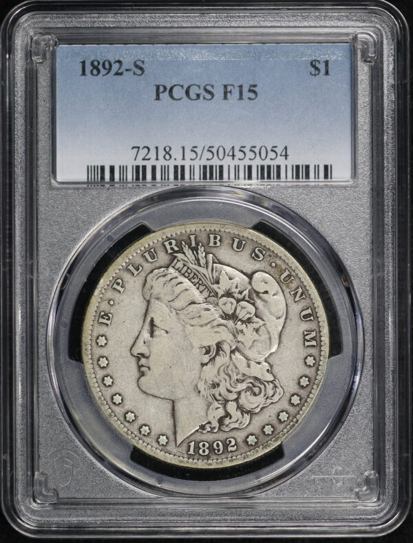 Obverse of this 1892-S Morgan Dollar PCGS F-15