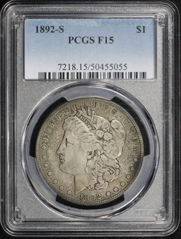 Obverse of this 1892-S Morgan Dollar PCGS F-15