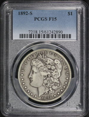 Obverse of this 1892-S Morgan Dollar PCGS F-15