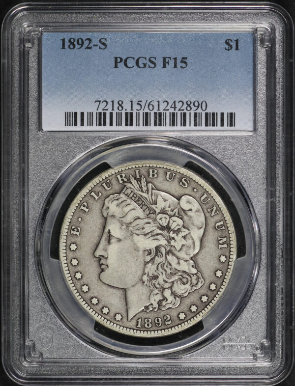 Obverse of this 1892-S Morgan Dollar PCGS F-15