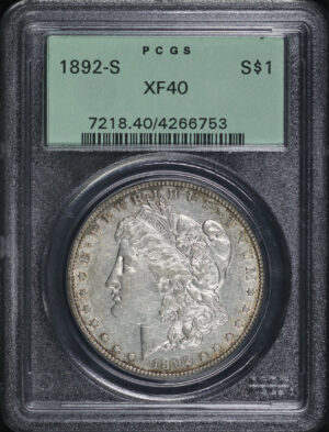 Obverse of this 1892-S Morgan Dollar PCGS XF-40 Old Green Holder