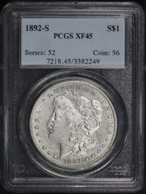 Obverse of this 1892-S Morgan Dollar PCGS XF-45