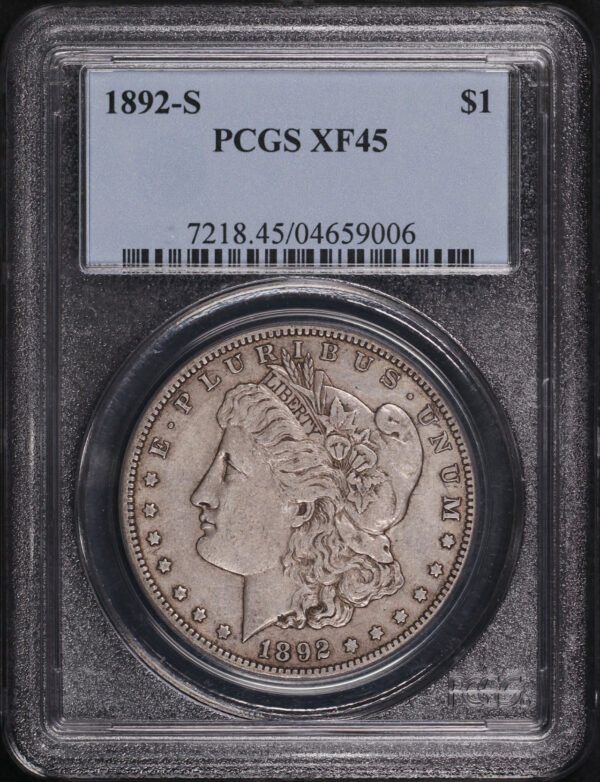 Obverse of this 1892-S Morgan Dollar PCGS XF-45