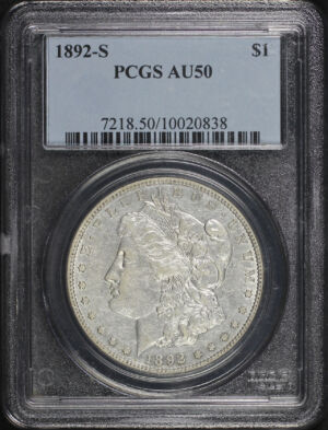 Obverse of this 1892-S Morgan Dollar PCGS AU-50