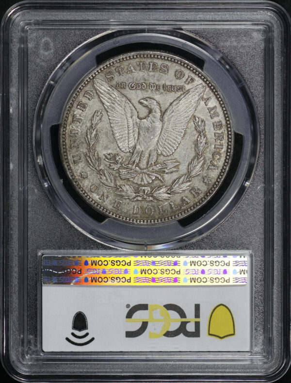 Reverse of this 1893 Morgan Dollar PCGS XF-45 – Blue & Orange Obverse Toning