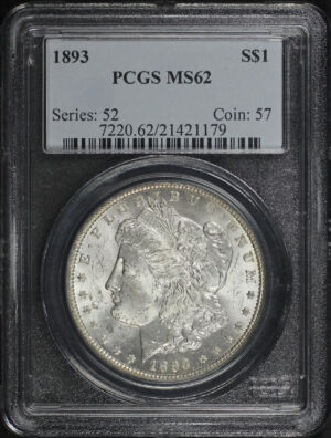 Obverse of this 1893 Morgan Dollar PCGS MS-62