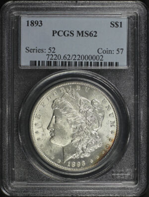 Obverse of this 1893 Morgan Dollar PCGS MS-62