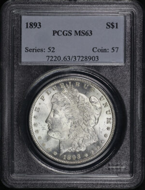 Obverse of this 1893 Morgan Dollar PCGS MS-63