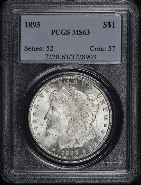 Obverse of this 1893 Morgan Dollar PCGS MS-63