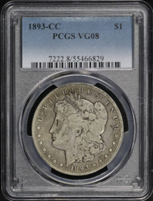 Obverse of this 1893-CC Morgan Dollar PCGS VG-08