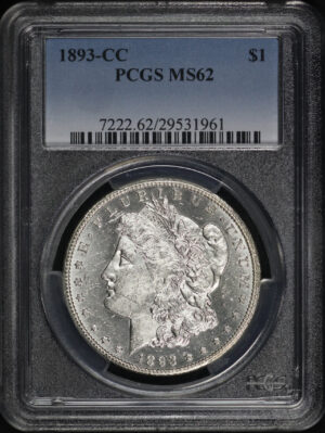 Obverse of this 1893-CC Morgan Dollar PCGS MS-62