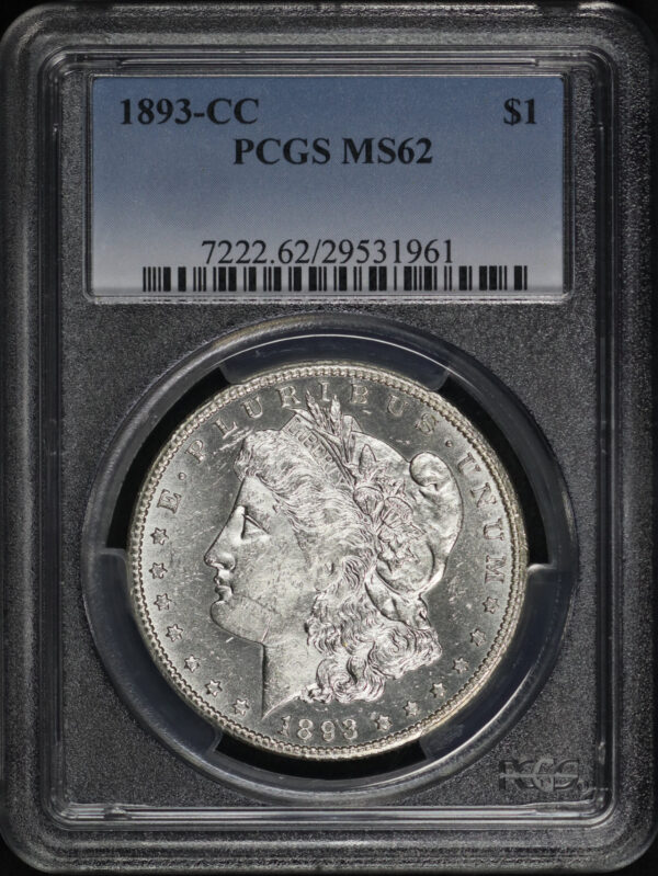 Obverse of this 1893-CC Morgan Dollar PCGS MS-62