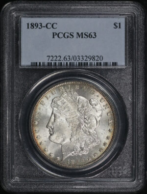 Obverse of this 1893-CC Morgan Dollar PCGS MS-63