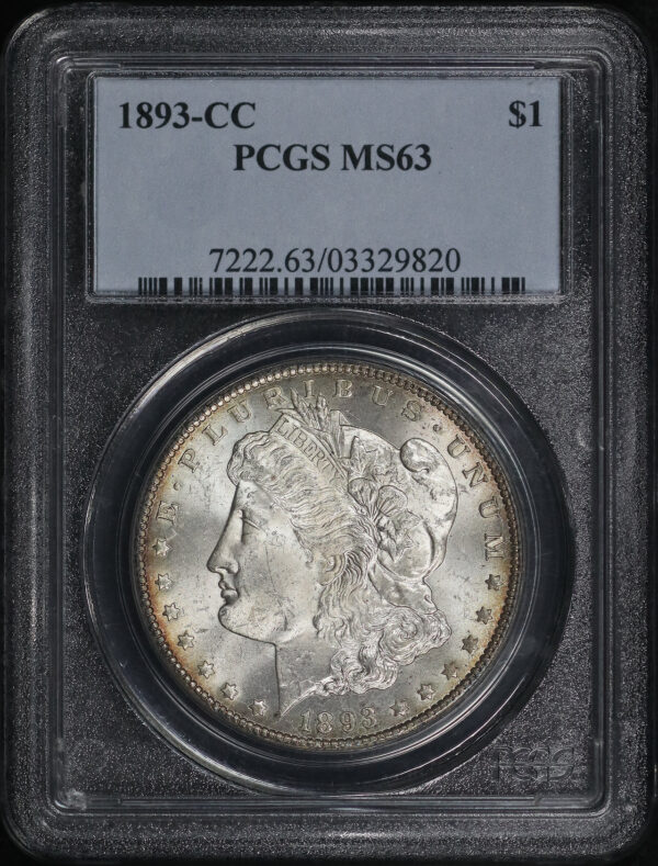 Obverse of this 1893-CC Morgan Dollar PCGS MS-63