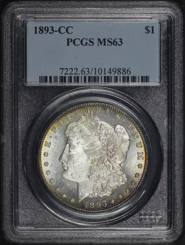 Obverse of this 1893-CC Morgan Dollar PCGS MS-63