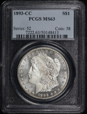 Obverse of this 1893-CC Morgan Dollar PCGS MS-63