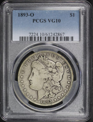 Obverse of this 1893-O Morgan Dollar PCGS VG-10