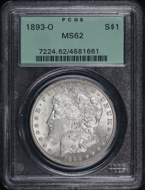 Obverse of this 1893-O Morgan Dollar PCGS MS-62 Old Green Holder