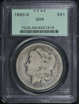 Obverse of this 1893-S Morgan Dollar PCGS G-04 Old Green Holder