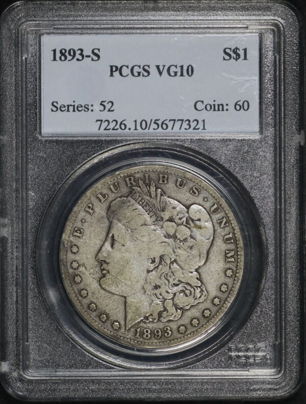 Obverse of this 1893-S Morgan Dollar PCGS VG-10