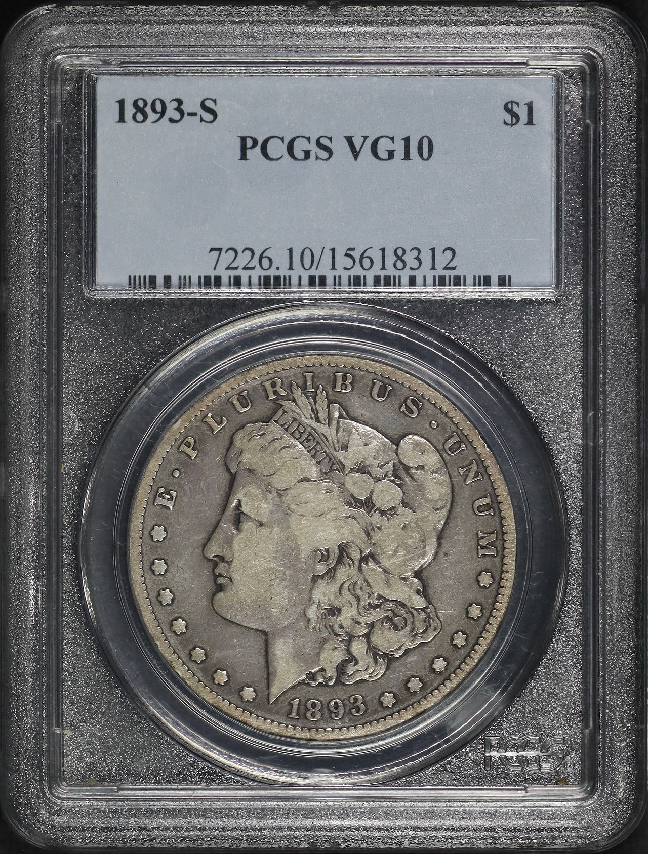 Obverse of this 1893-S Morgan Dollar PCGS VG-10
