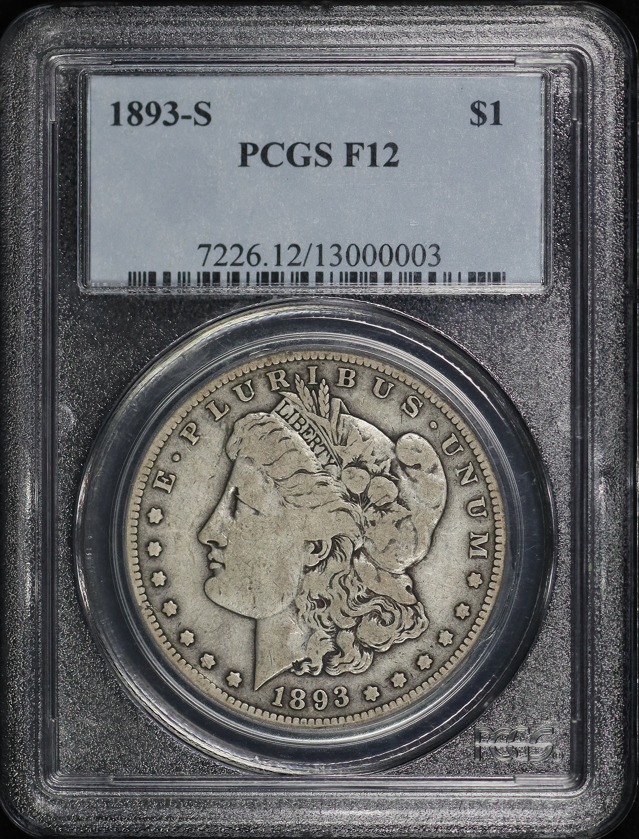 Obverse of this 1893-S Morgan Dollar PCGS F-12