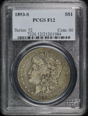 Obverse of this 1893-S Morgan Dollar PCGS F-12