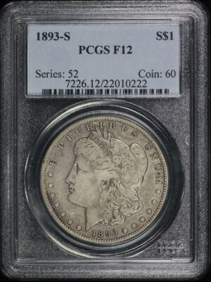 Obverse of this 1893-S Morgan Dollar PCGS F-12