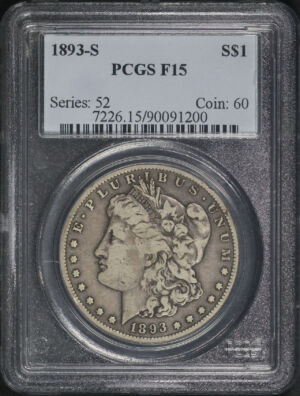 Obverse of this 1893-S Morgan Dollar PCGS F-15