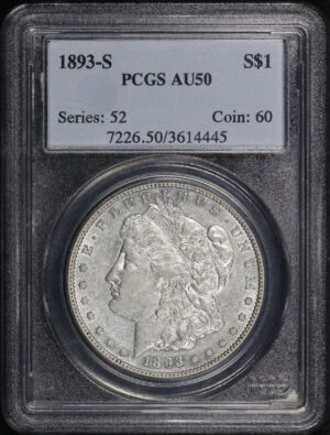 Obverse of this 1893-S Morgan Dollar PCGS AU-50