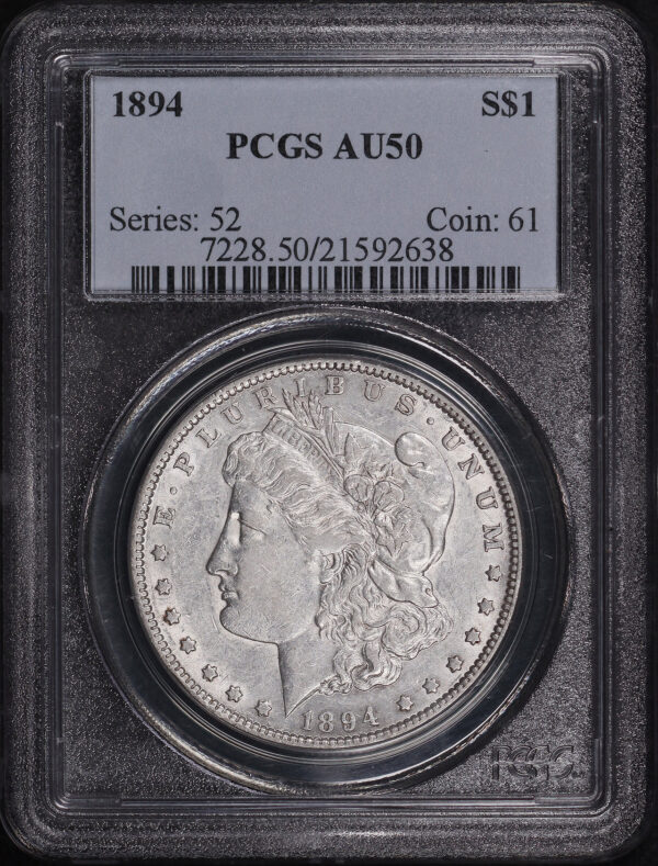 Obverse of this 1894 Morgan Dollar PCGS AU-50