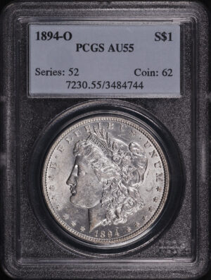 Obverse of this 1894-O Morgan Dollar PCGS AU-55
